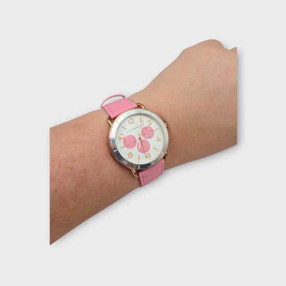 Isaac Mizrahi Live Pink Chronograph-Style Watch – Rose Gold Tone